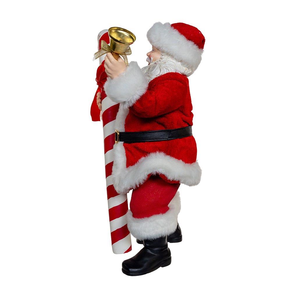 Kurt Adler 10.5-Inch Fabriché Santa With Oversized Candy Cane